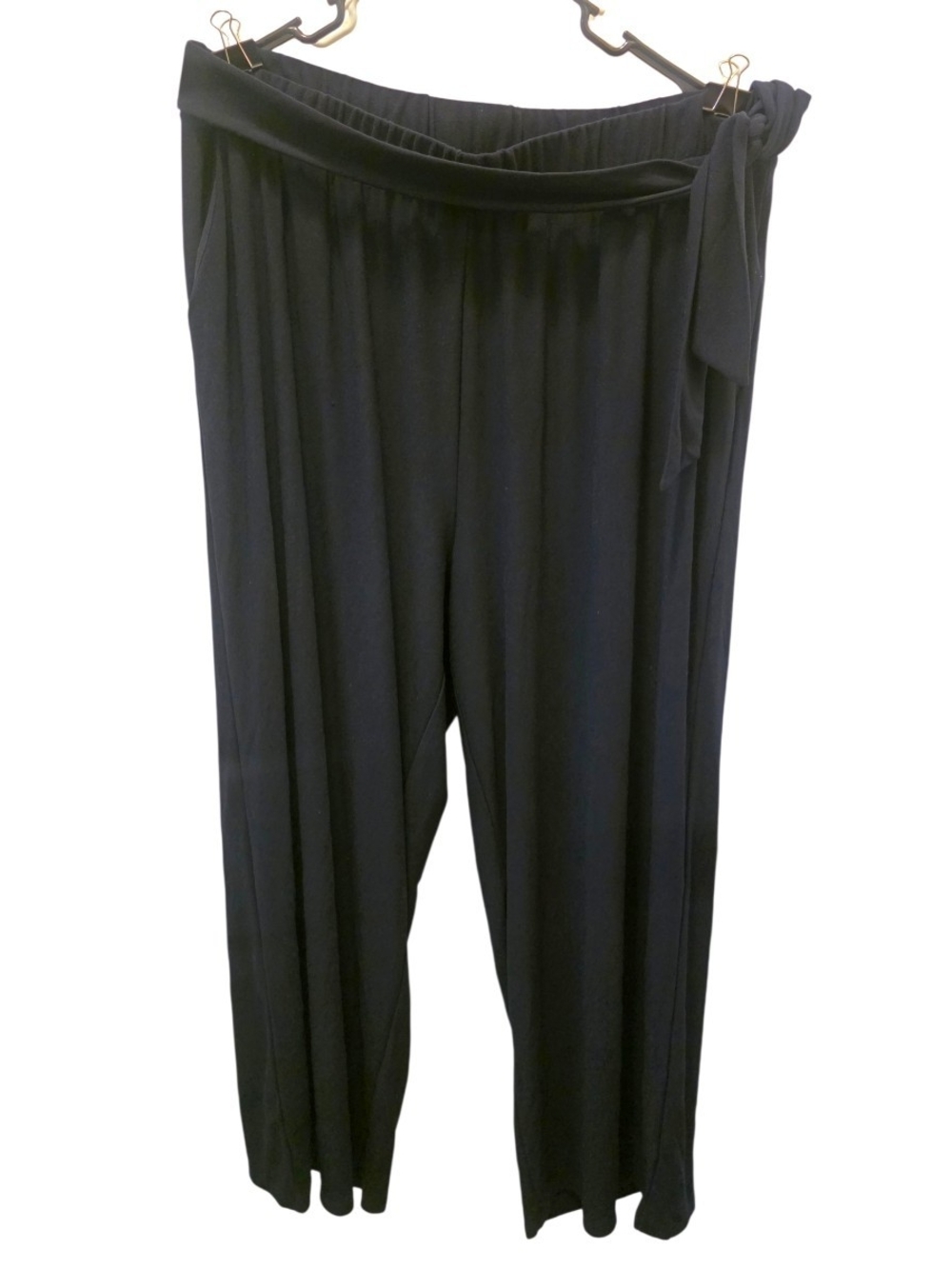 Philosophy Navy-Black Wide-Leg Tie Waist Pants